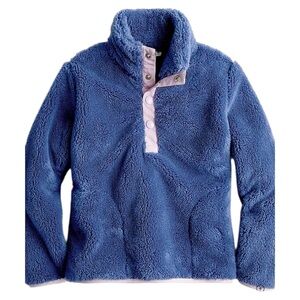 Crewcuts Blue Sherpa Half-snap Pullover Fleece Jacket XL 12-14